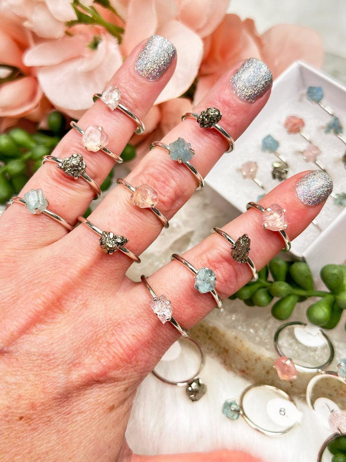raw crystal ring