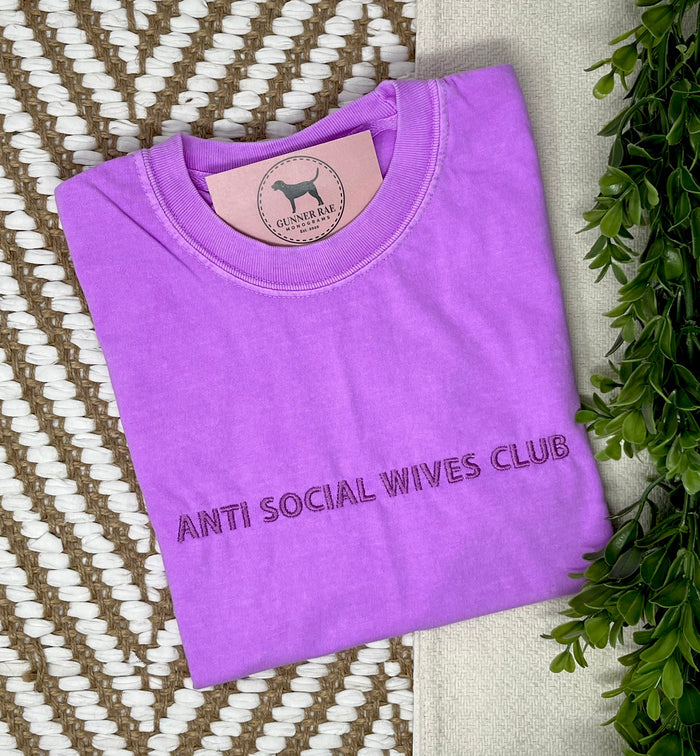 ANTI SOCIAL WIVES CLUB Custom Embroidered T-shirt or Sweatshirt
