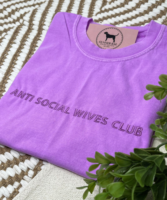 ANTI SOCIAL WIVES CLUB Custom Embroidered T-shirt or Sweatshirt