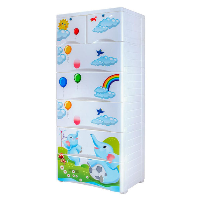 Baby Elephant Theme 6 Layer Wardrobe