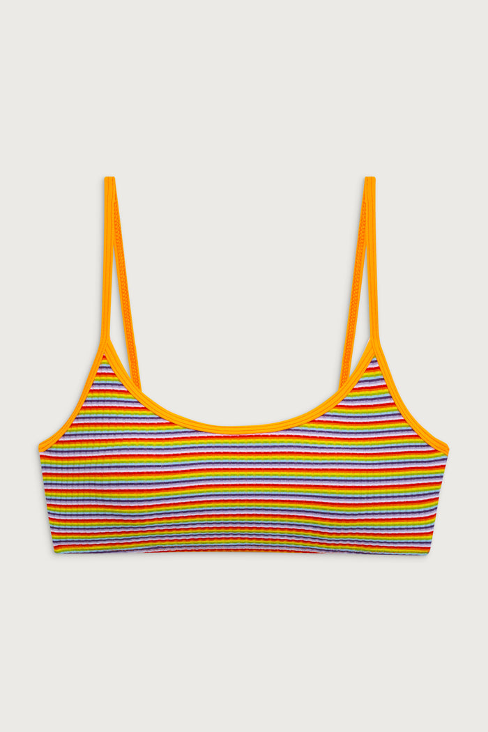 Bay view striped bralette bikini top hawaiian sky