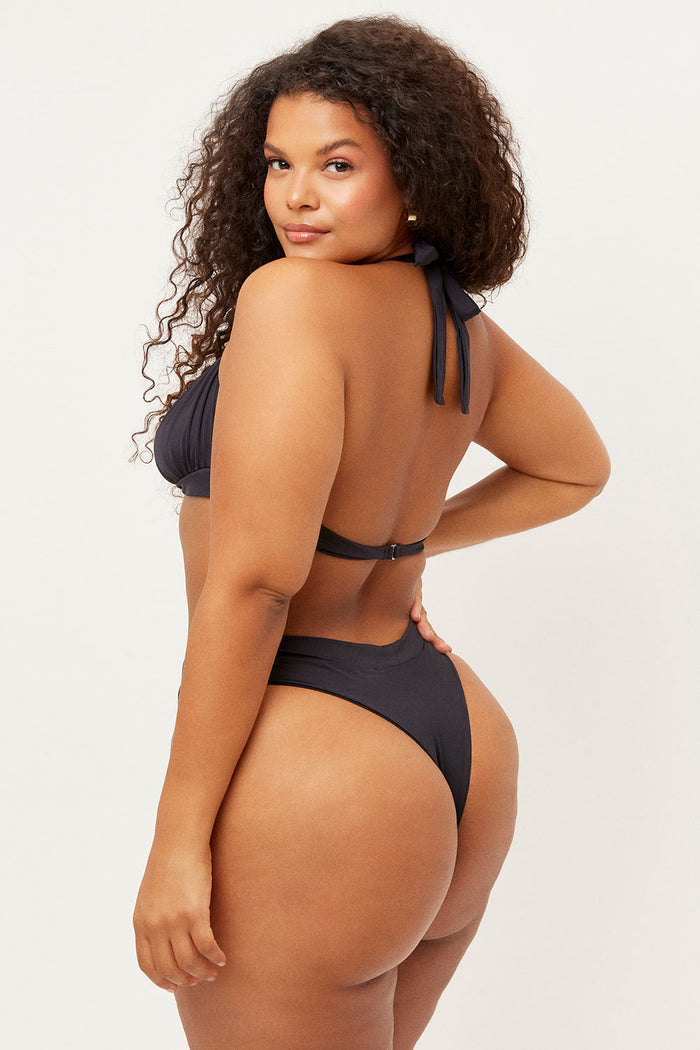 Bea Black High Waist Skimpy Bottom