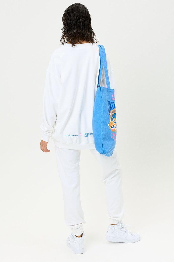 Bennie White Surfrider Print Crewneck
