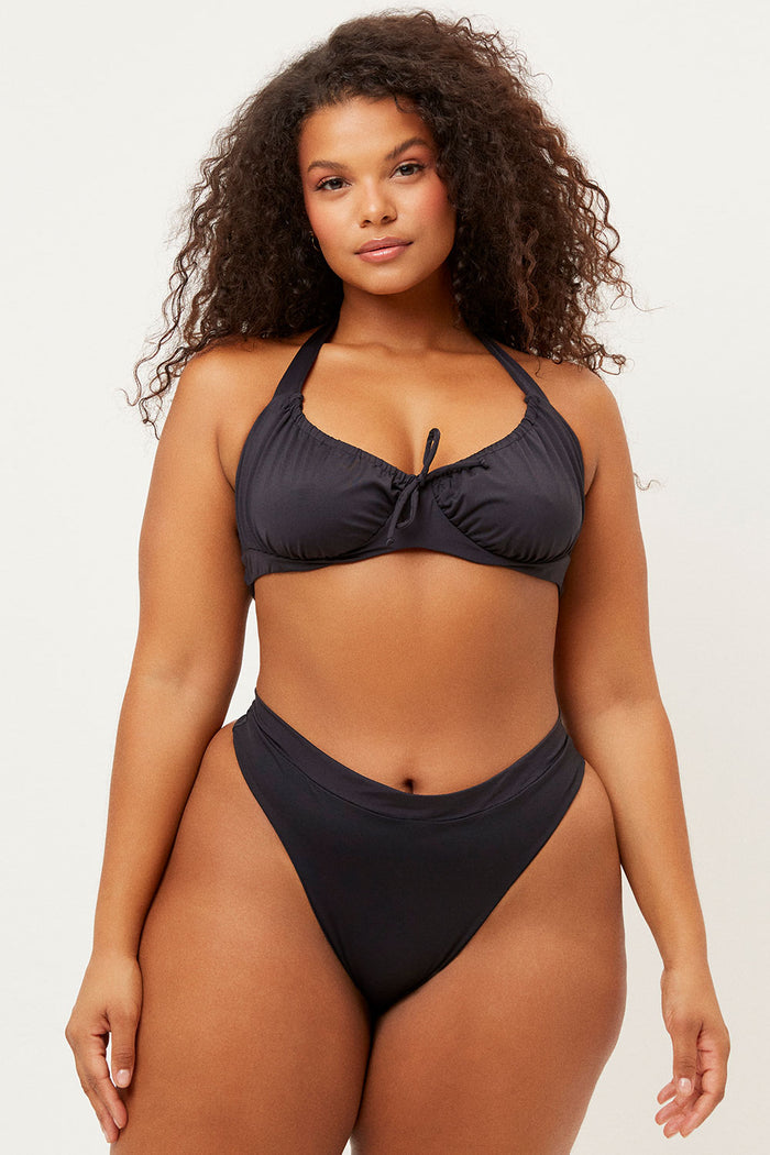 Bernie Black Halter Scoop Top