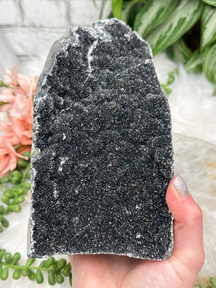 large-black-galaxy-amethyst-cluster