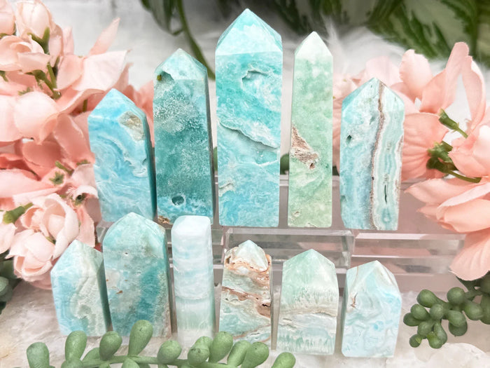 carved-blue-aragonite-points