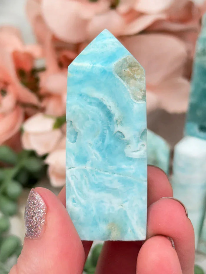 Blue Aragonite Points