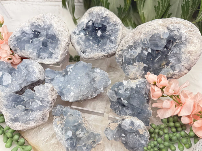 Blue Celestite Crystals