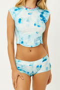 Blue Crush Satin Crop Top Oceana