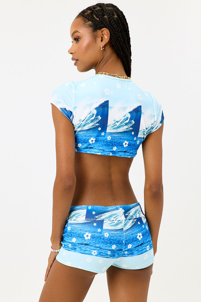 Blue Crush Terry Boy Short Blue Tides