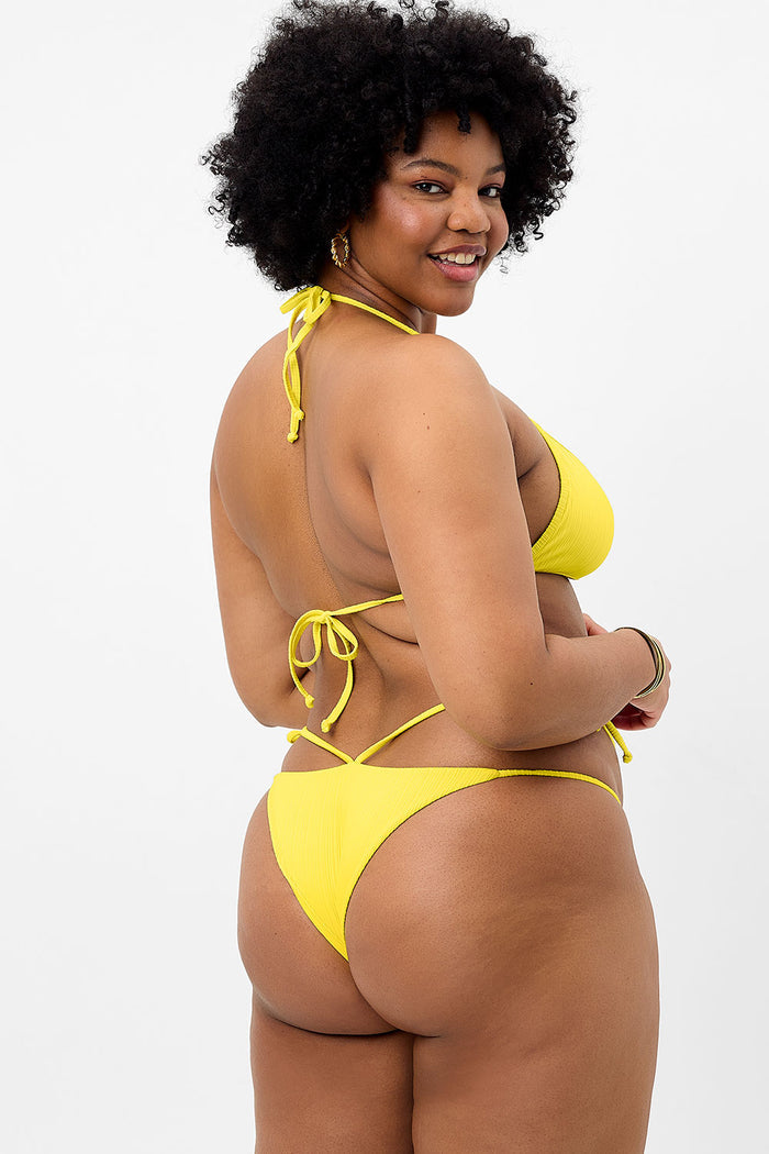 Boardwalk Plissé String Bikini Top Pina Colada XL