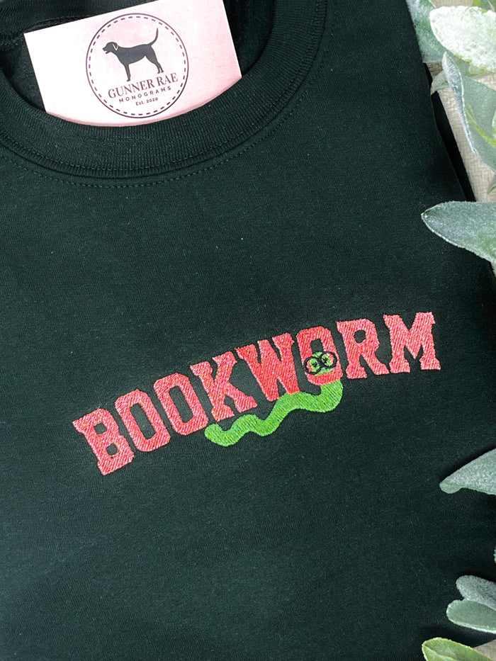 BOOKWORM Embroidered T-shirt or Sweatshirt