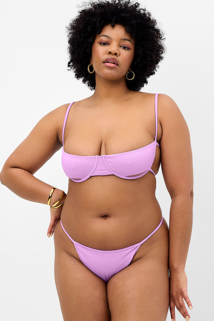 Campbell Plissé Underwire Bikini Top Wisteria