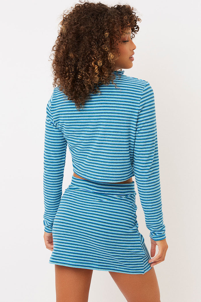 Cherie Positano Stripe Terry Crop Cardigan