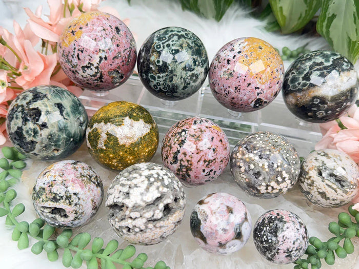 Colorful Ocean Jasper Spheres