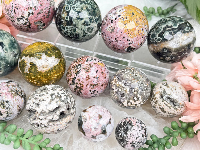Colorful Ocean Jasper Spheres