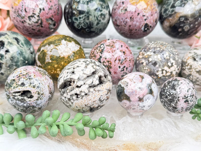 Colorful Ocean Jasper Spheres