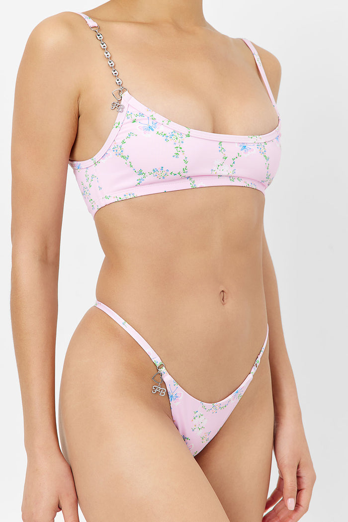 Dallas Floral Chain Bikini Top Fairytale
