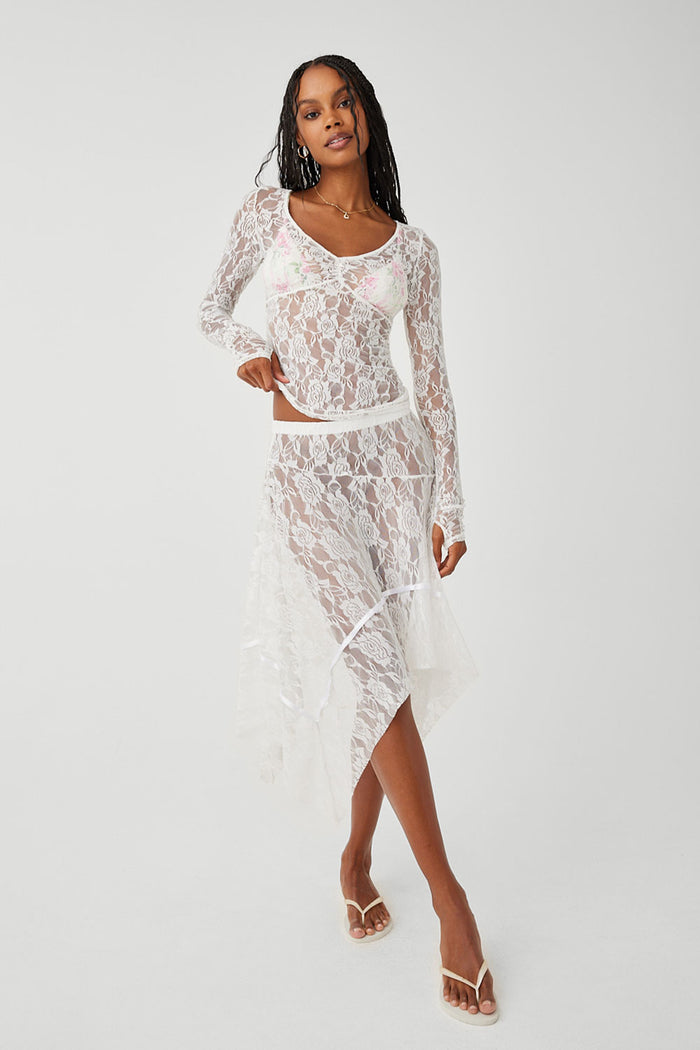Day Lace Long Sleeve Shirt White