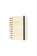 DELFONICS Rollbahn mini memo spiral notebook, cream cover with blue spine and copper rings