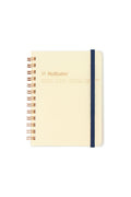 DELFONICS pocket memo spiral notebook: cream cover with navy spine, metal rings