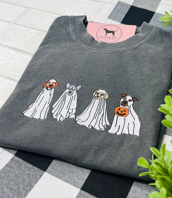 DOG GHOSTS Embroidered T-shirt or Sweatshirt