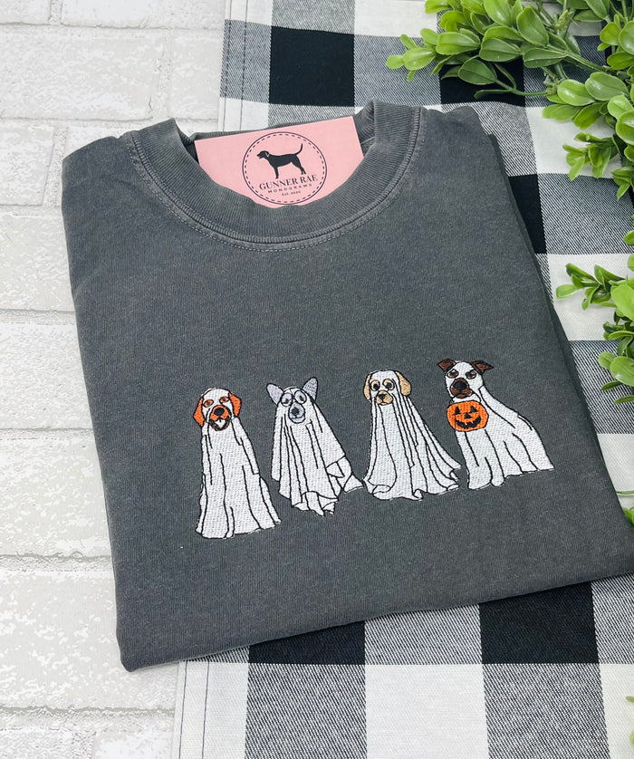 DOG GHOSTS Embroidered T-shirt or Sweatshirt