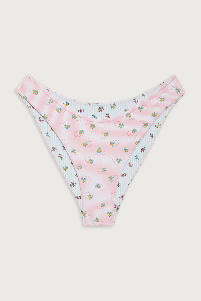 Dove reversible classic bikini bottom sweetheart stripe