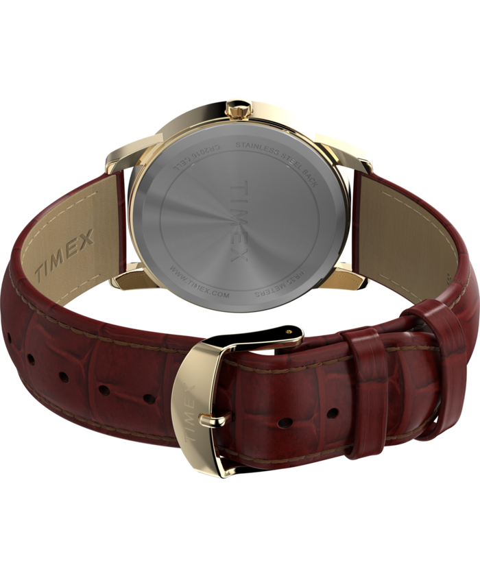 TW2W95500 Easy Reader® 35mm Leather Strap Watch  Caseback with Attachment Image