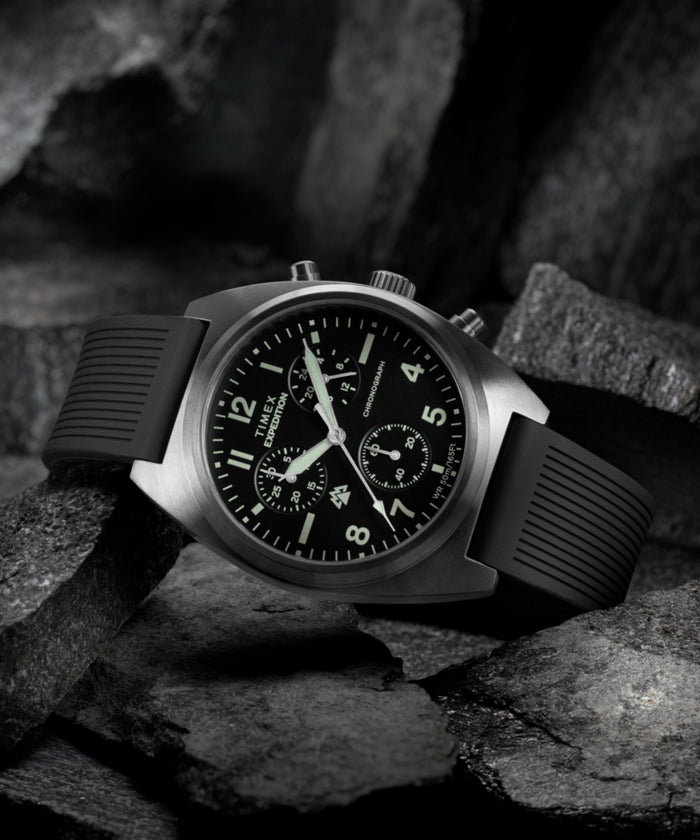 TW2Y61000 Expedition® Capstone Chronograph 41mm Silicone Strap Watch Campaign Key Silhouettes (Beauty shots) Image