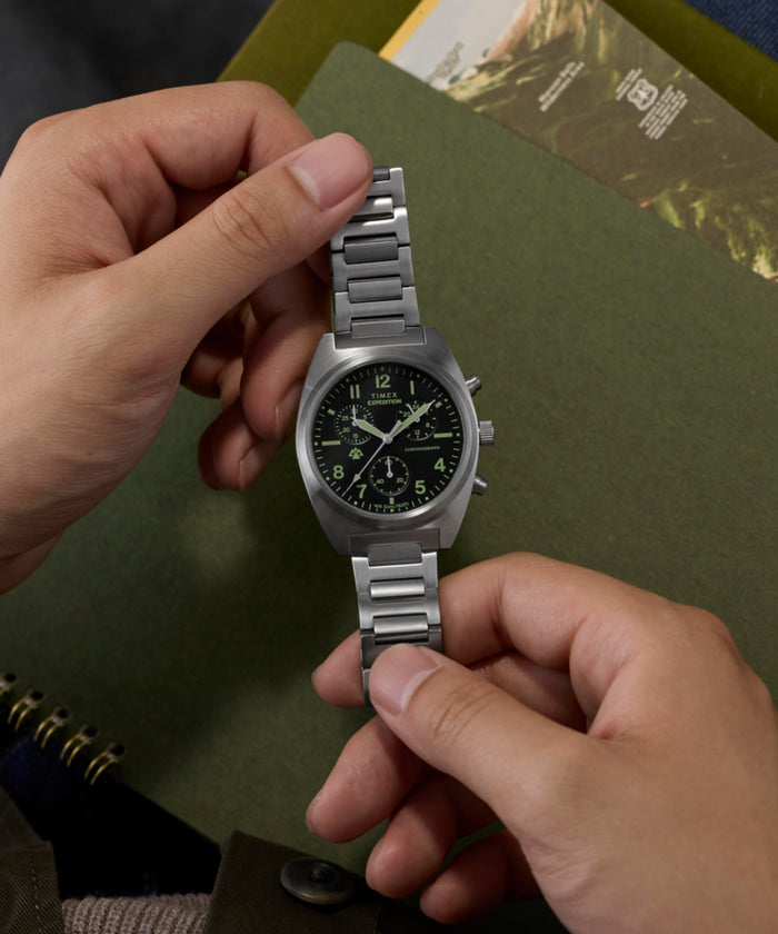 TW2Y61200 Expedition® Capstone Chronograph 41mm Stainless Steel Bracelet Watch  Primary Wrist Image