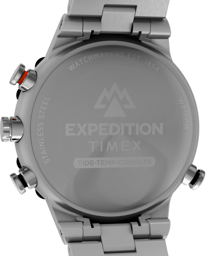 TW2Y12900 Expedition Tide-Temp-Compass 45mm Stainless Steel Bracelet Watch Caseback Image