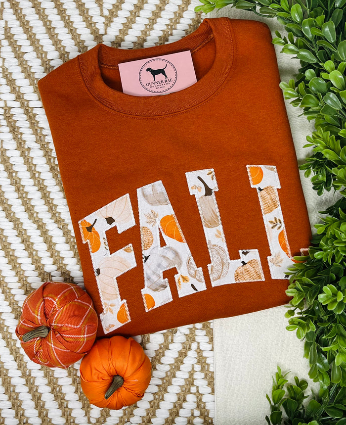 FALL Applique Embroidered T-shirt or Sweatshirt