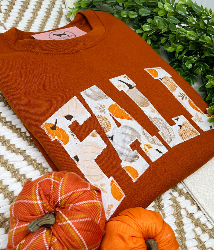 FALL Applique Embroidered T-shirt or Sweatshirt
