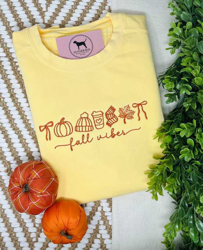 FALL VIBES Embroidered T-shirt or Sweatshirt