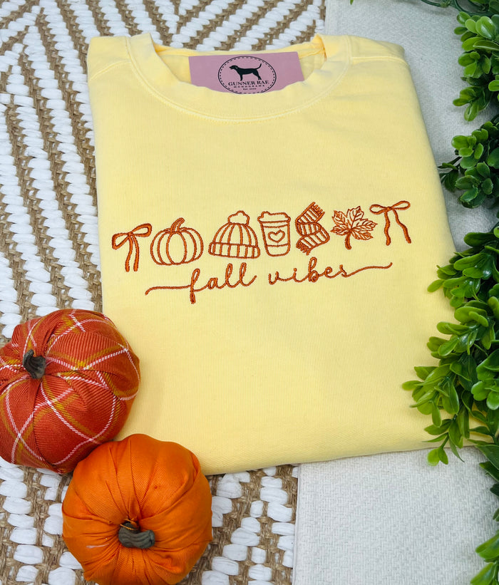 FALL VIBES Embroidered T-shirt or Sweatshirt