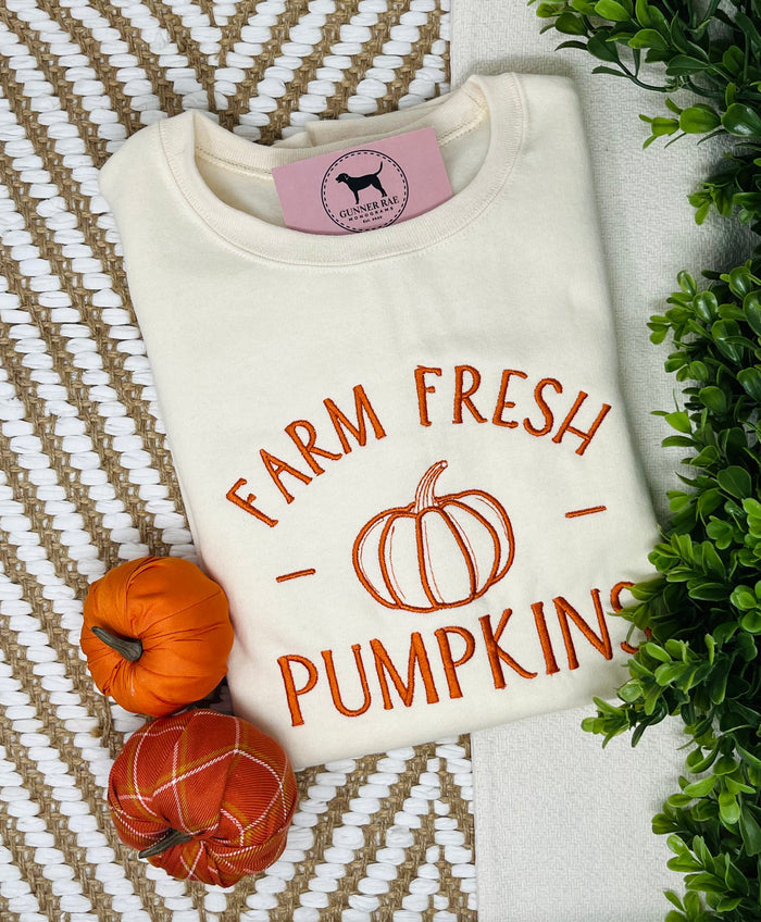 FARM FRESH PUMPKINS Embroidered T-shirt or Sweatshirt