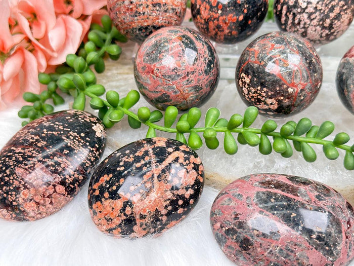 Fire Calcite Spheres & Palms