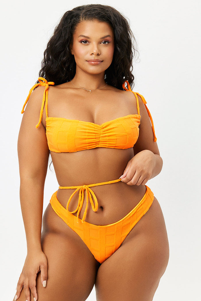 Foxy Checkmate Terry Cheeky Bikini Bottom Extended