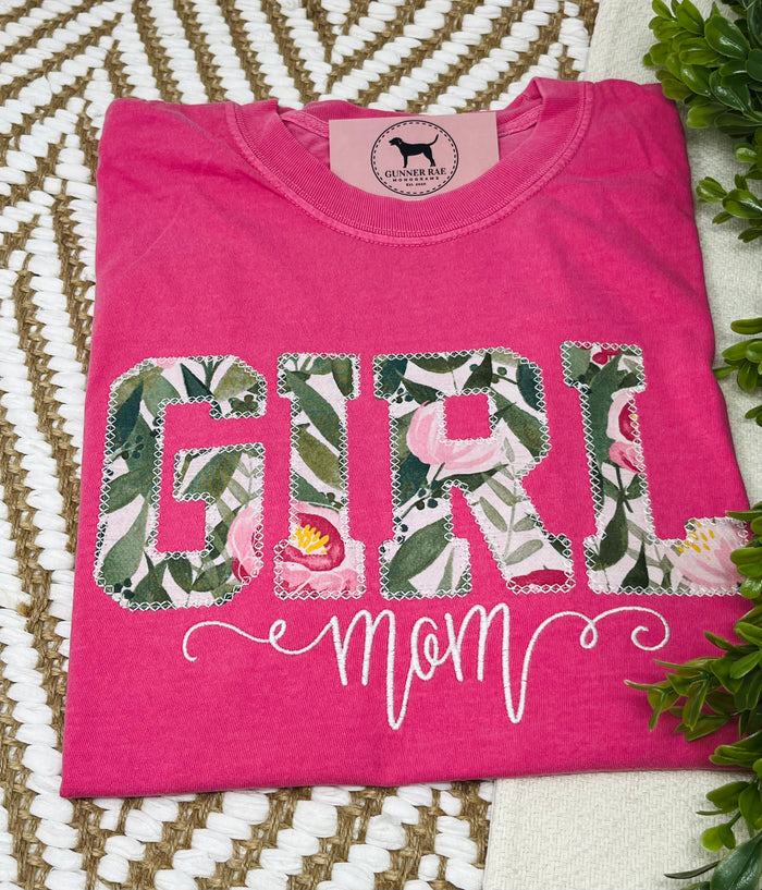 GIRL MOM Applique Embroidered T-shirt or Sweatshirt