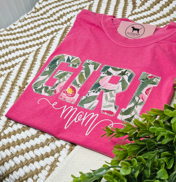 GIRL MOM Applique Embroidered T-shirt or Sweatshirt