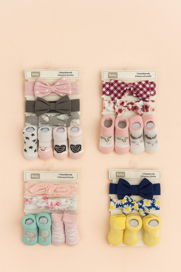 GP60-5 Piece headband and Socks Set - (0-6M)