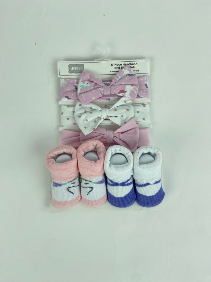 GP60-5 Piece headband and Socks Set - (0-6M)