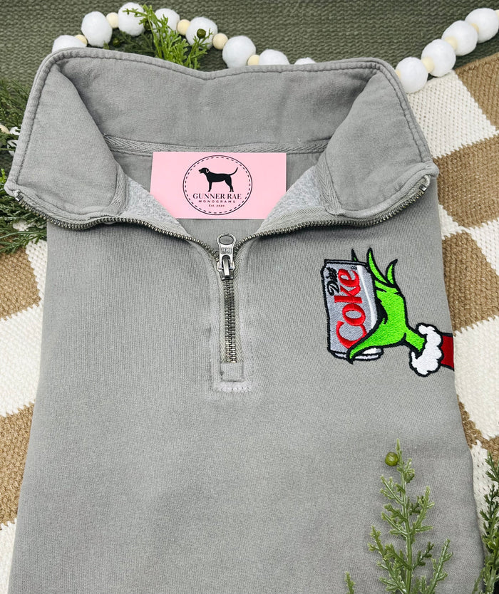GREEN MONSTER DIET SODA 1/4 ZIP Sweatshirt