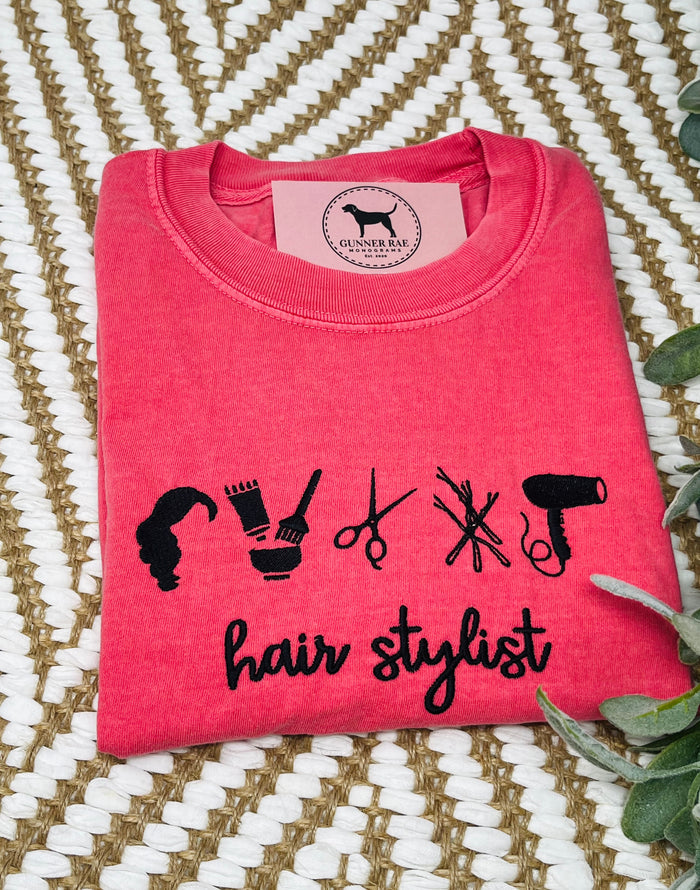 HAIR STYLIST Embroidered T-shirt or Sweatshirt