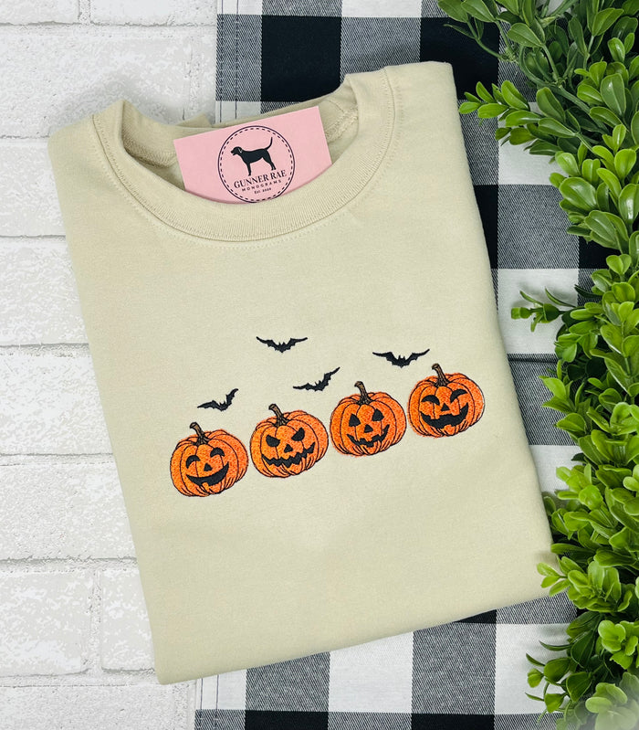 HALLOWEEN PUMPKINS Embroidered T-shirt or Sweatshirt