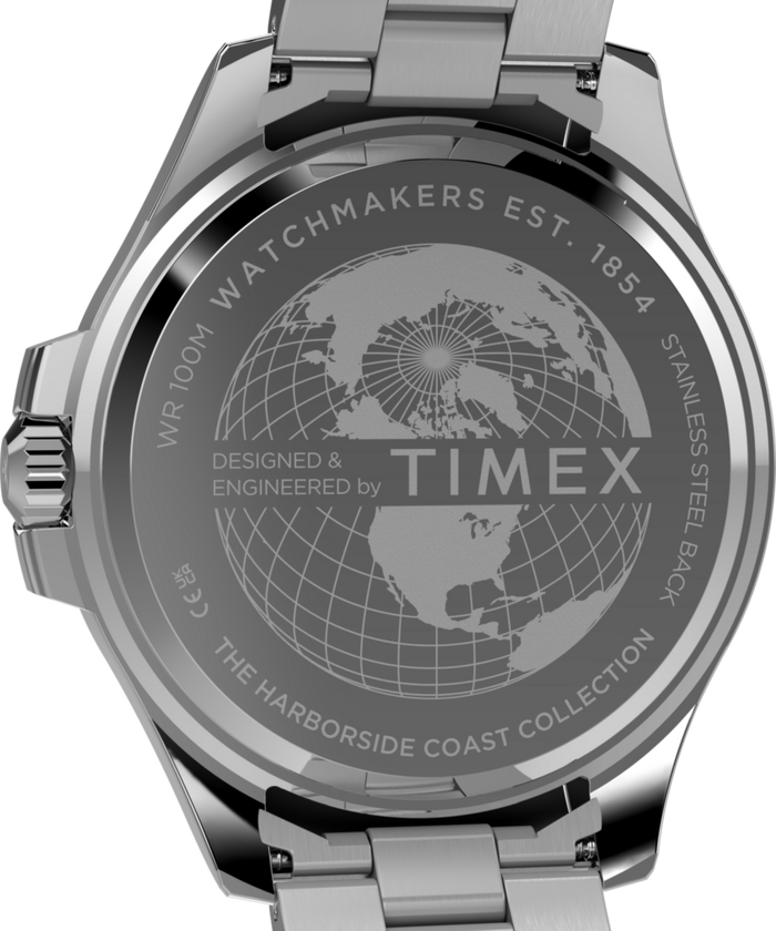 TW2Y33200 Harborside Coast Multifunction 43mm Stainless Steel Bracelet Watch Caseback Image