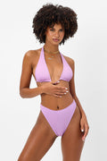 Harlow Plissé Halter Bikini Top Wisteria