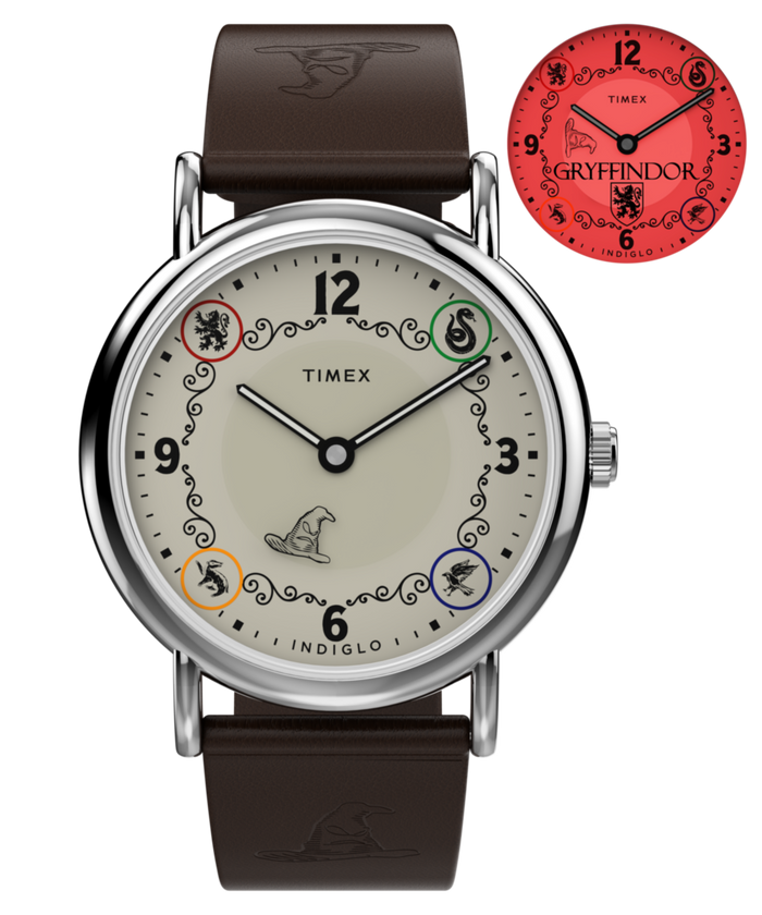 TW2Y76300 Harry Potter x Timex Weekender Gryffindor House 38mm Leather Strap Watch Primary Image