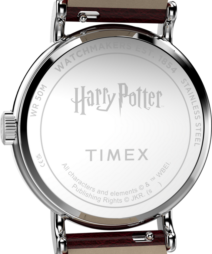 TW2Y76200 Harry Potter x Timex Weekender Platform 9 3/4 37mm Leather Strap Watch Caseback Image
